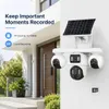 Cybernautt X18C 16MP 4G LTE Solar Security Camera, 10000mAh Battery Powered, All 3 Mobile controlled Lens, 4-Lens Stitched Vision, AI Human Detection, Dual-Light Color Night Vision
