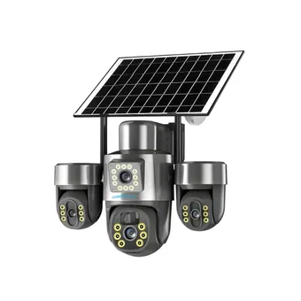 Cybernautt X18E Solar Security Camera Wireless Outdoor, 4G LTE Cellular Security Camera No WiFi Needed, All 3 Mobile controlled Lens, 18MP Dual Lens Night Vision, AI Human Detection, 2-Way Audio