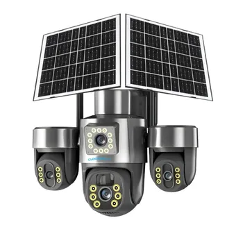 Cybernautt X18E Dual Solar Security Camera Wireless Outdoor, 4G LTE Cellular Security Camera No WiFi Needed, All 3 Mobile controlled Lens, 18MP Dual Lens Night Vision, AI Human Detection, 2-Way Audio