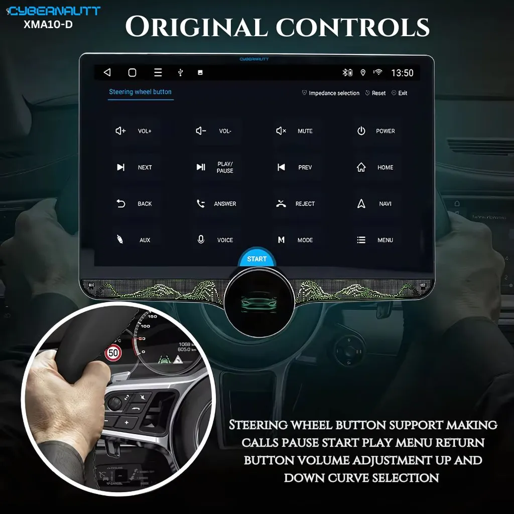 Cybernautt XMA10-D 10.1 inch 4GB RAM/64GB ROM 2K HD Wireless Apple Car Play & Android Auto Car Dashboard Stereo