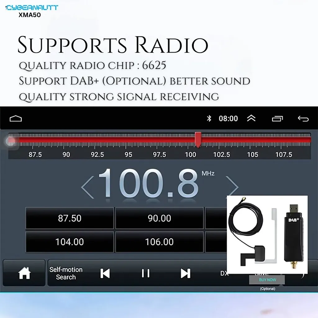 Cybernautt XMA50 10.1 inch 4GB RAM/64GB ROM HD Apple Car Play & Android Auto Car Dashboard Stereo