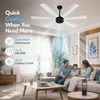 Xuga Jovian F6F-D Premium 1200mm Ceiling Fan | High SV 6.87 Service Value | 32W Low Power Consumption with 210 CMM Airflow | 6+ Boost Speed Settings I  5 years Warranty