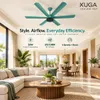 Xuga Jovian F6T Premium 1200mm Ceiling Fan | High SV 6.87 Service Value | 32W Low Power Consumption with 210 CMM Airflow | 6+ Boost Speed Settings | Copper Motor | 5 Years Warranty