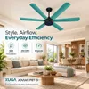 Xuga Jovian F6T-D Premium 1200mm Ceiling Fan | High SV 6.87 Service Value | 32W Low Power Consumption with 210 CMM Airflow | 6+ Boost Speed Settings | Copper Motor | 5-year warranty
