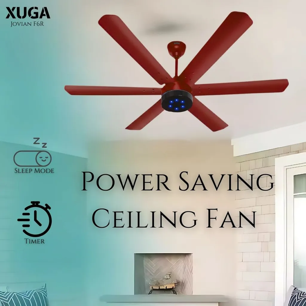 Xuga Jovian F6R Premium 1200mm Ceiling Fan | High SV 6.87 Service Value | 32W Low Power Consumption with 210 CMM Airflow | 6+ Boost Speed Settings