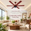 Xuga Jovian F6R Premium 1200mm Ceiling Fan | High SV 6.87 Service Value | 32W Low Power Consumption with 210 CMM Airflow | 6+ Boost Speed Settings I 5 Years Warranty