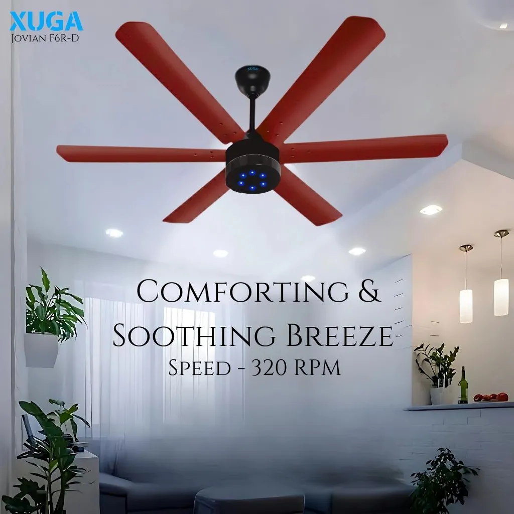 Xuga Jovian F6R-D Premium 1200mm Ceiling Fan | High SV 6.87 Service Value | 32W Low Power Consumption with 210 CMM Airflow | 6+ Boost Speed Settings