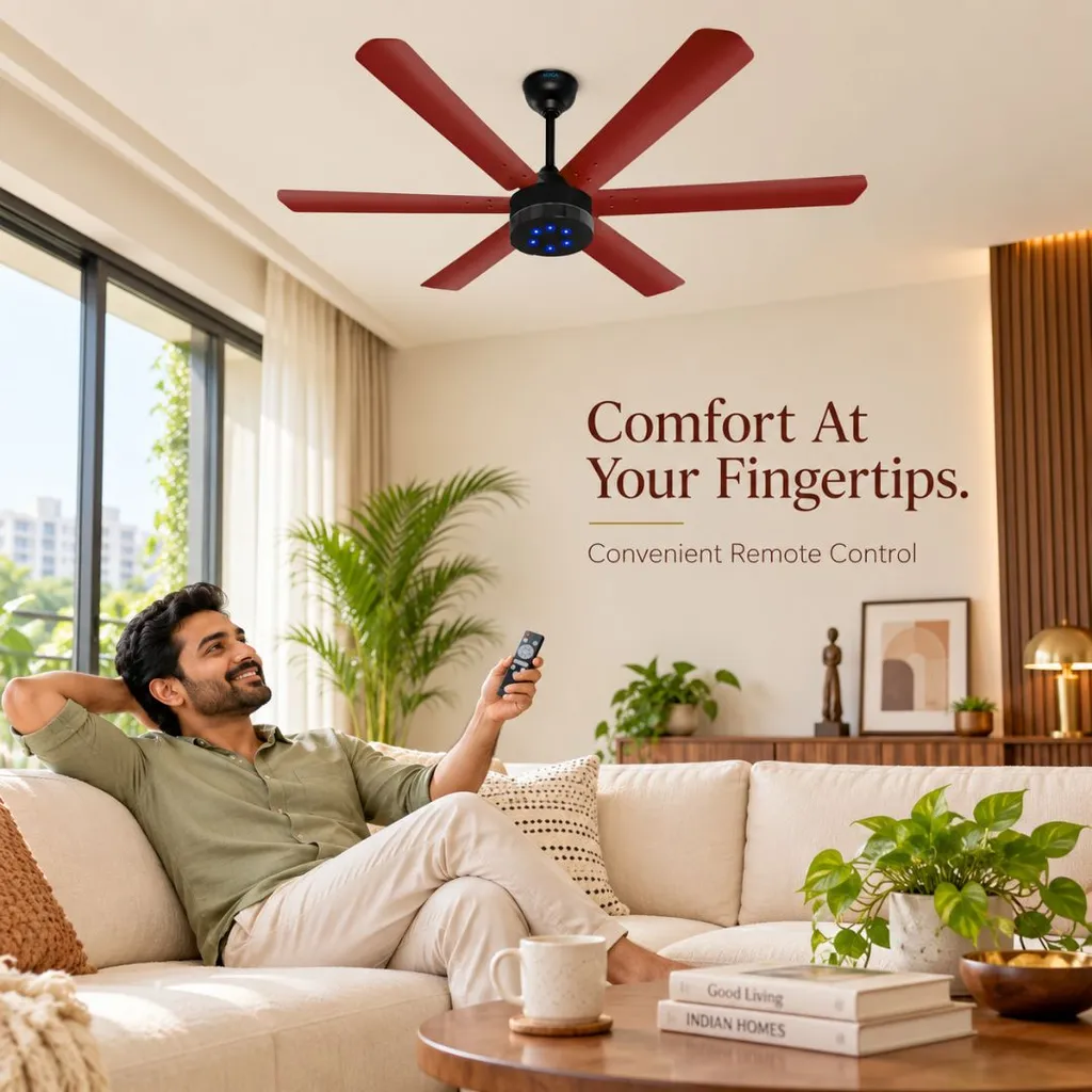 Xuga Jovian F6R-D Premium 1200mm Ceiling Fan | High SV 6.87 Service Value | 32W Low Power Consumption with 210 CMM Airflow | 6+ Boost Speed Settings I 5 Years Warranty