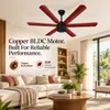 Xuga Jovian F6R-D Premium 1200mm Ceiling Fan | High SV 6.87 Service Value | 32W Low Power Consumption with 210 CMM Airflow | 6+ Boost Speed Settings I 5 Years Warranty