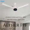 Xuga Aether F7F 3-Blade BLDC Ceiling Fan | 1200mm Sweep | 380 RPM High-Speed Motor | 220 CMM Air Delivery | Energy Saving 28W with 6+ Boost Speeds & Low THD