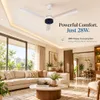 Xuga Aether F7F 3-Blade BLDC Ceiling Fan | 1200mm Sweep | 380 RPM High-Speed Motor | 220 CMM Air Delivery | Energy Saving 28W with 6+ Boost Speeds & Low THD | Copper Motor | 5 Years Warranty