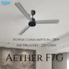 XUGA Aether F7G 1200mm Premium Ceiling Fan | 220 CMM High Air Delivery | 380 RPM High-Speed Motor | 28W Energy Efficient | 6+Boost Speed Settings
