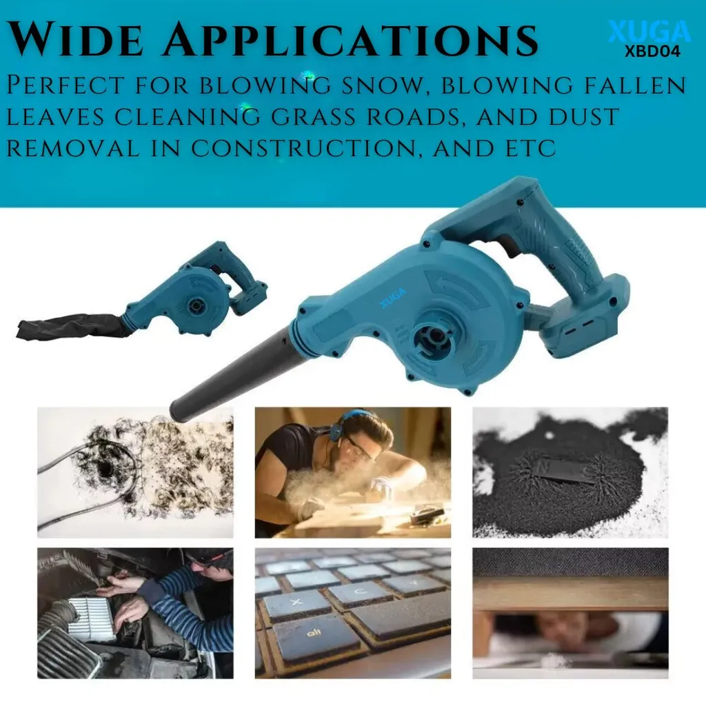 XUGA XBD04 Brushless Cordless Blower | 20V 2.5Ah Battery | 1500 CFM Max Airflow | 100-120kpa Wind Pressure for Cleaning and Drying