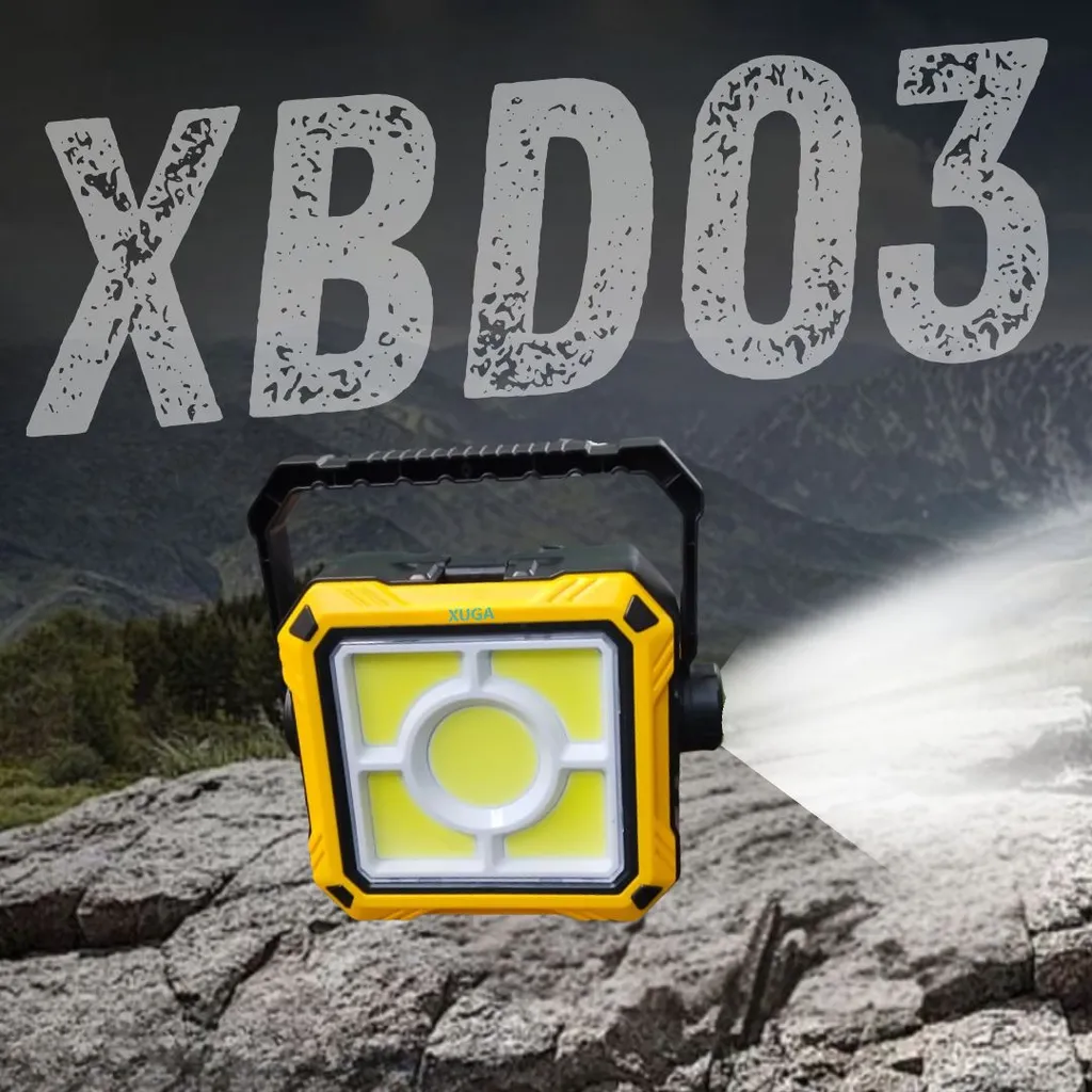 Xuga XBD03 Solar LED Toolbox - 6000K Daylight, IP65 Waterproof, USB Rechargeable Lithium Tool Box with Switch Light