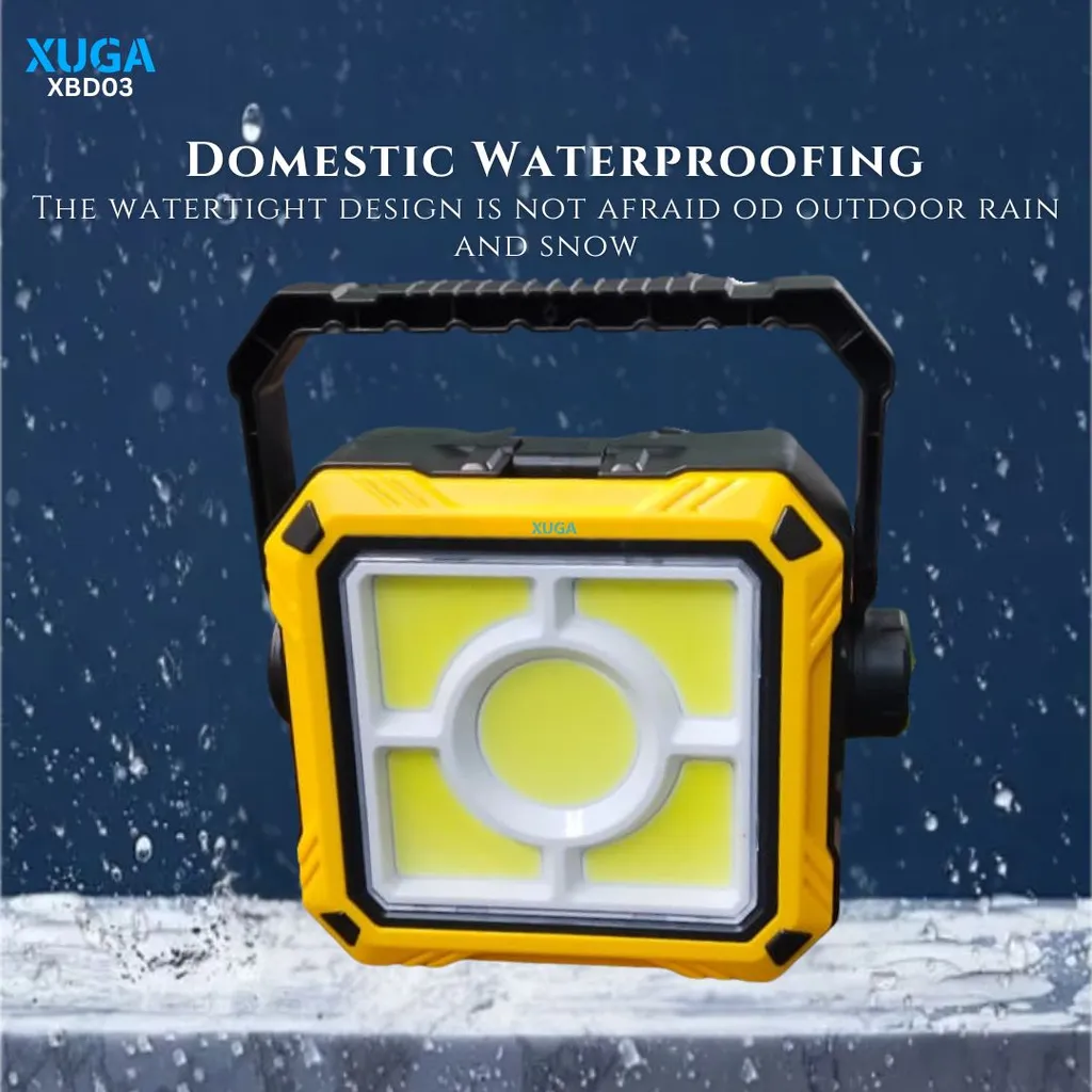 Xuga XBD03 Solar LED Toolbox - 6000K Daylight, IP65 Waterproof, USB Rechargeable Lithium Tool Box with Switch Light