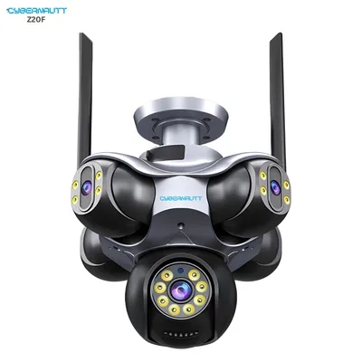 Cybernautt Z20F 25MP 5-Lens WiFi Security Camera, Outdoor PTZ Dome 355° Pan-Tilt, H.265 Night Vision, Built-In Siren, Two-Way Audio, Vandal Proof Weatherproof, Supports 128GB TF Card