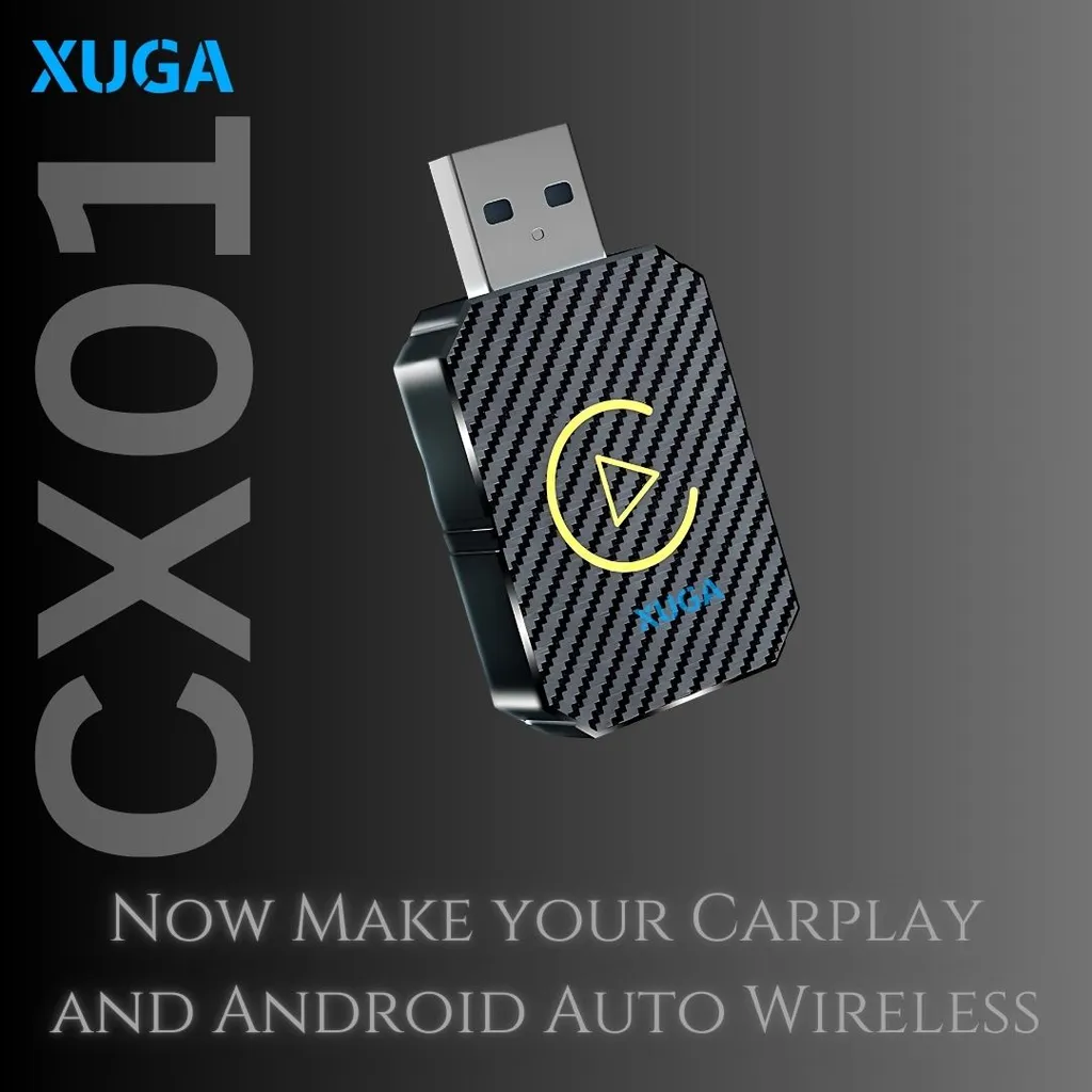 XUGA CX01 Wireless CarPlay Adapter, 2-in-1 Wireless Car Receiver, Seamless Plug-and-Play USB CarPlay Dongle, Bluetooth Connectivity, Only for Cars with OEM Installed Wired Android Auto/CarPlay