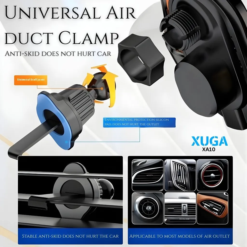 XUGA XA10 15W Wireless Type-C Car Air Vent Mount Holder Cradle USB-C Magnetic Charging Wireless Magsafe Compatible for iPhone and Android Phones