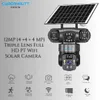 Cybernautt X10A-W Triple Lens Security Camera, WiFi PTZ Outdoor Camera with Human Tracking, Color Night Vision, Siren, IP66 Waterproof, 128G SD Card Support