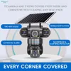 Cybernautt X10A-W Triple Lens Security Camera, WiFi PTZ Outdoor Camera with Human Tracking, Color Night Vision, Siren, IP66 Waterproof, 128G SD Card Support