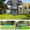Cybernautt X10A-W Triple Lens Security Camera, WiFi PTZ Outdoor Camera with Human Tracking, Color Night Vision, Siren, IP66 Waterproof, 128G SD Card Support