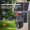 Cybernautt X10U-W Triple Lens Solar WiFi Camera,  PTZ Outdoor Security Camera with Dual Spotlight, 360° Coverage, Human Detection, Color Night Vision, Waterproof