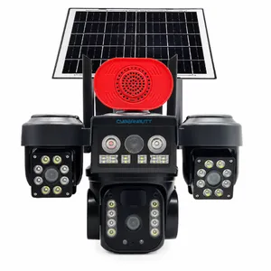 Cybernautt X10U-W Triple Lens Solar WiFi Camera,  PTZ Outdoor Security Camera with Dual Spotlight, 360° Coverage, Human Detection, Color Night Vision, Waterproof