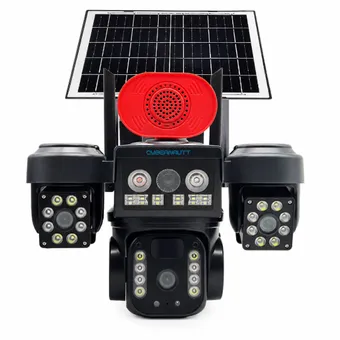 Cybernautt X10U-W Triple Lens Solar WiFi Camera,  PTZ Outdoor Security Camera with Dual Spotlight, 360° Coverage, Human Detection, Color Night Vision, Waterproof