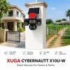 Cybernautt X10U-W Triple Lens Solar WiFi Camera,  PTZ Outdoor Security Camera with Dual Spotlight, 360° Coverage, Human Detection, Color Night Vision, Waterproof