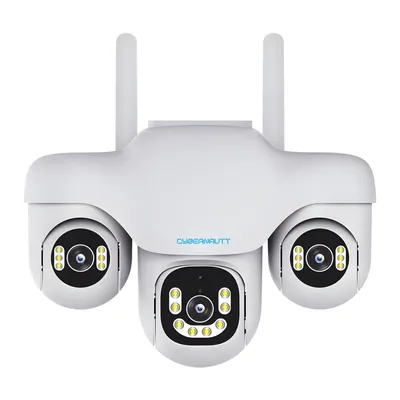 Cybernawutt Z18C Triple Lens Security Camera – 6MP  WiFi Outdoor with Night Vision & PIR Detection