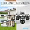Cybernautt Z18U 18MP WiFi Security Camera, AI Human Detection, Triple-Lens, Full-Color Night Vision, Two-Way Audio, Waterproof Outdoor Surveillance