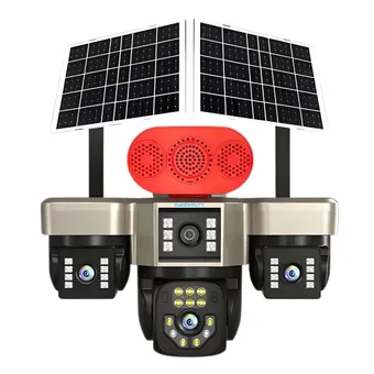 Cybernautt X18G 4G Solar Security Camera Outdoor, 4 Lenses 16MP Ultra HD, 360° Coverage Wireless, AI Human Detection, Dual-Light Full Color Night Vision, 16000mAh Battery, 2-Way Audio