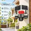 Cybernautt X18G 4G Solar Security Camera Outdoor, 4 Lenses 16MP Ultra HD, 360° Coverage Wireless, AI Human Detection, Dual-Light Full Color Night Vision, 16000mAh Battery, 2-Way Audio