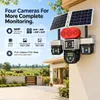 Cybernautt X18G 4G Solar Security Camera Outdoor, 4 Lenses 16MP Ultra HD, 360° Coverage Wireless, AI Human Detection, Dual-Light Full Color Night Vision, 16000mAh Battery, 2-Way Audio