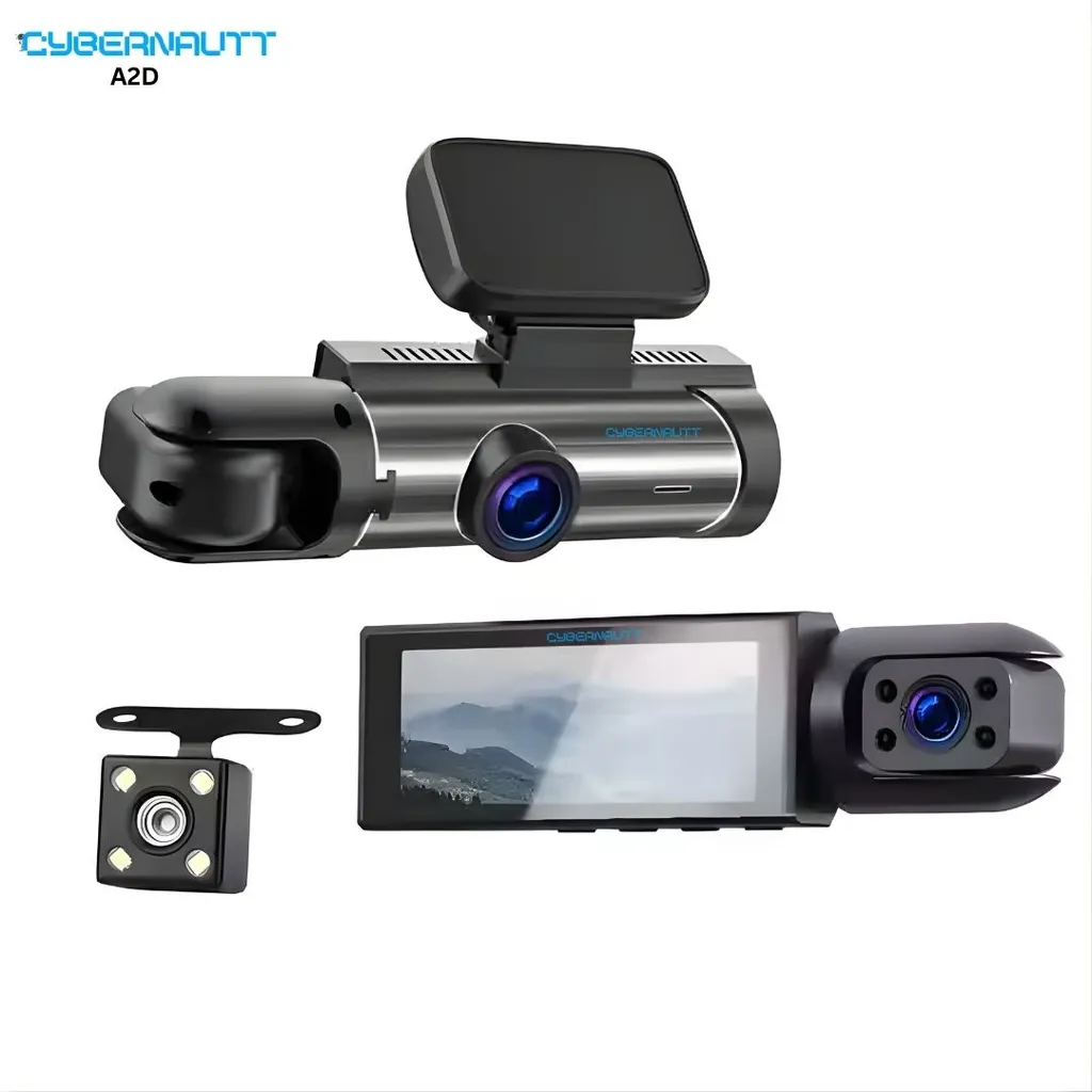 Cybernautt A2D Dual Dash Cam with WiFi & Night Vision, 3.16 Inch IPS Screen 140° Wide Angle 2 Channel Car Camera Recorder, G-Sensor, Loop Recording