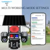 Cybernautt X11T-W Triple-Lens Wifi Solar Security Camera with Three 4MP Lenses, 1080P Full HD Video, 350° Pan and 90° Tilt Coverage, Wire-Free Solar-Powered Operation, Built-In Siren and Two-Way Audio