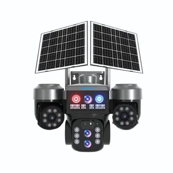 Cybernautt X18T 4G Solar Security Camera Outdoor, 18MP Triple Lens Pan-Tilt 4G LTE Cellular Camera with 12000mAh Battery, 355° PTZ,  Two-Way Audio, Storage Cloud/SD Card , All lens Mobile controlled