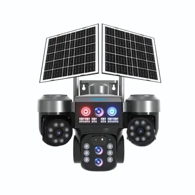 Cybernautt X18T 4G Solar Security Camera Outdoor, 18MP Triple Lens Pan-Tilt 4G LTE Cellular Camera with 12000mAh Battery, 355° PTZ,  Two-Way Audio, Storage Cloud/SD Card , All lens Mobile controlled