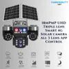 Cybernautt X18T 4G Solar Security Camera Outdoor, 18MP Triple Lens Pan-Tilt 4G LTE Cellular Camera with 12000mAh Battery, 355° PTZ,  Two-Way Audio, Storage Cloud/SD Card , All lens Mobile controlled