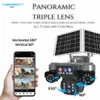 Cybernautt X18T 4G Solar Security Camera Outdoor, 18MP Triple Lens Pan-Tilt 4G LTE Cellular Camera with 12000mAh Battery, 355° PTZ,  Two-Way Audio, Storage Cloud/SD Card , All lens Mobile controlled