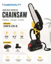 Cybernautt FM Cordless Chainsaw 21V | 6.5 Inch Mini Electric Chain Saw CNFX-CS-6 | Portable Battery Operated Wood Cutter Machine | 2 Batteries & Charger | Handheld Chainsaw for Wood Cutting, Gardening, Tree Trimming