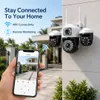 Cybernautt Z6B Triple Lens 12MP Smart WiFi Security Camera, 355° Pan & 90° Tilt, Dual-Light Full Color Night Vision, IP66 Weatherproof, 2-Way Audio, AP Hotspot, Outdoor/Indoor Pan-Tilt Camera with 4MP+4MP+4MP
