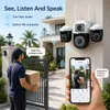 Cybernautt Z6B Triple Lens 12MP Smart WiFi Security Camera, 355° Pan & 90° Tilt, Dual-Light Full Color Night Vision, IP66 Weatherproof, 2-Way Audio, AP Hotspot, Outdoor/Indoor Pan-Tilt Camera with 4MP+4MP+4MP