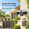 Cybernautt K6B Triple Lens 12MP 4g Sim Security Camera, 355° Pan & 90° Tilt, Dual-Light Full Color Night Vision, IP66 Weatherproof, 2-Way Audio, Outdoor/Indoor Pan-Tilt Camera with 4MP+4MP+4MP