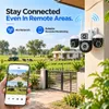 Cybernautt K6B Triple Lens 12MP 4g Sim Security Camera, 355° Pan & 90° Tilt, Dual-Light Full Color Night Vision, IP66 Weatherproof, 2-Way Audio, Outdoor/Indoor Pan-Tilt Camera with 4MP+4MP+4MP