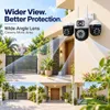 Cybernautt K6B Triple Lens 12MP 4g Sim Security Camera, 355° Pan & 90° Tilt, Dual-Light Full Color Night Vision, IP66 Weatherproof, 2-Way Audio, Outdoor/Indoor Pan-Tilt Camera with 4MP+4MP+4MP