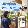 Cybernautt K6B Triple Lens 12MP 4g Sim Security Camera, 355° Pan & 90° Tilt, Dual-Light Full Color Night Vision, IP66 Weatherproof, 2-Way Audio, Outdoor/Indoor Pan-Tilt Camera with 4MP+4MP+4MP