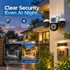 Cybernautt K6B Triple Lens 12MP 4g Sim Security Camera, 355° Pan & 90° Tilt, Dual-Light Full Color Night Vision, IP66 Weatherproof, 2-Way Audio, Outdoor/Indoor Pan-Tilt Camera with 4MP+4MP+4MP