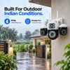 Cybernautt K6B Triple Lens 12MP 4g Sim Security Camera, 355° Pan & 90° Tilt, Dual-Light Full Color Night Vision, IP66 Weatherproof, 2-Way Audio, Outdoor/Indoor Pan-Tilt Camera with 4MP+4MP+4MP