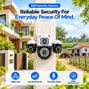 Cybernautt K6B Triple Lens 12MP 4g Sim Security Camera, 355° Pan & 90° Tilt, Dual-Light Full Color Night Vision, IP66 Weatherproof, 2-Way Audio, Outdoor/Indoor Pan-Tilt Camera with 4MP+4MP+4MP